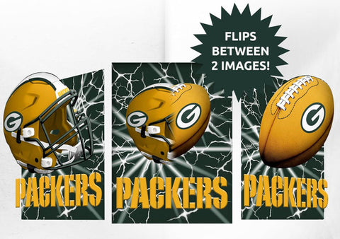 Green Bay Packers 3D Art Print 12x16 Lightning Flip