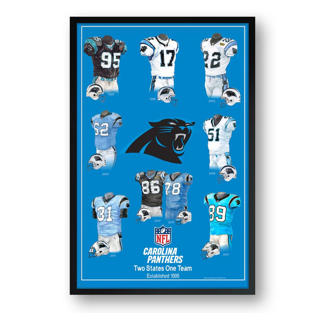 Carolina Panthers Framed Print 10x13 Uniform Heritage