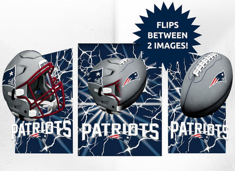 New England Patriots 3D Art Print 12x16 Lightning Flip