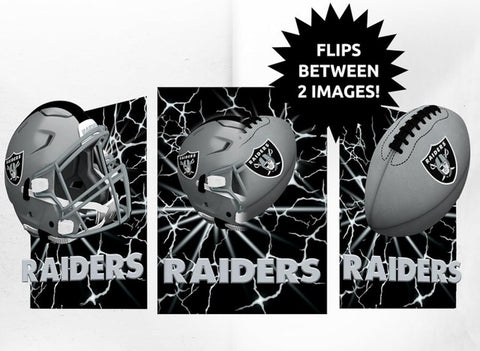 Las Vegas Raiders 3D Art Print 12x16 Lightning Flip