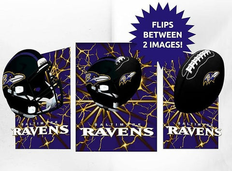 Baltimore Ravens 3D Art Print 12x16 Lightning Flip