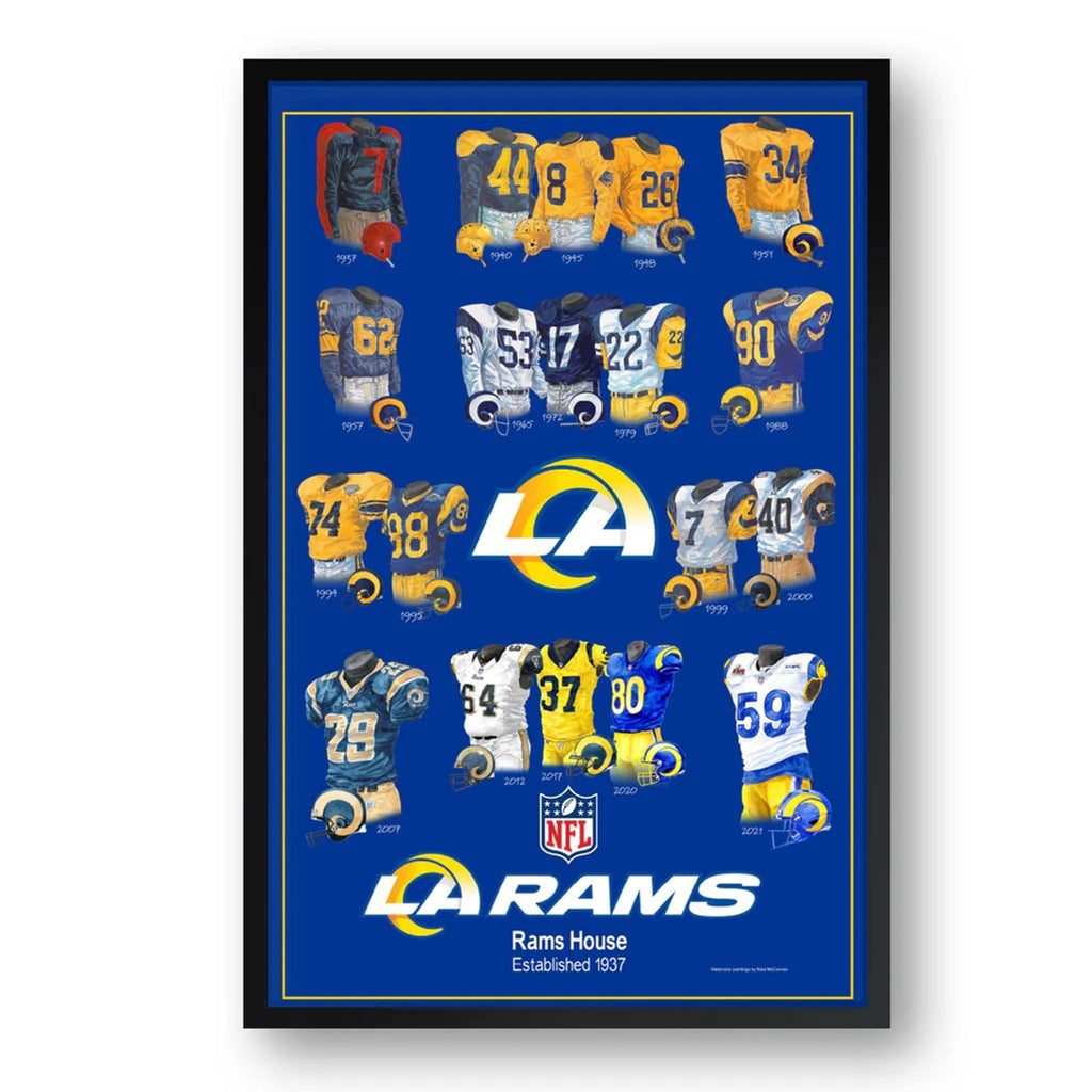 Los Angeles Rams Framed Print 10x13 Uniform Heritage