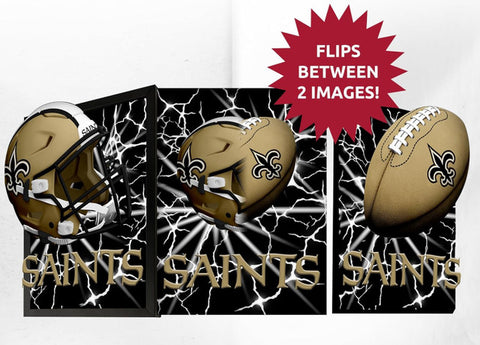 New Orleans Saints 3D Art Print 12x16 Lightning Flip