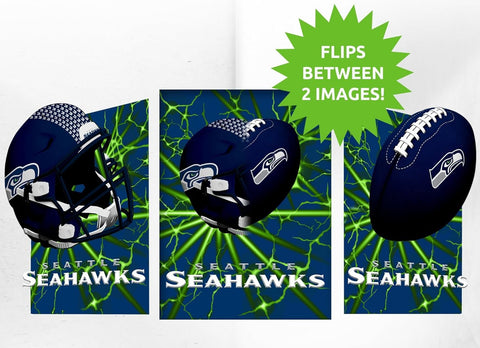 Seattle Seahawks 3D Art Print 12x16 Lightning Flip