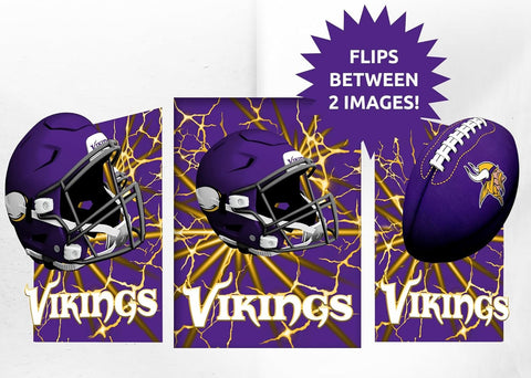 Minnesota Vikings 3D Art Print 12x16 Lightning Flip