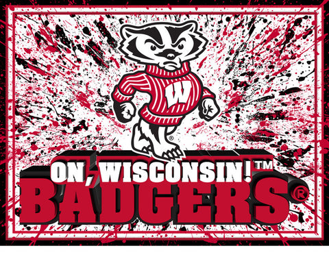 Wisconsin Badgers 3D Art Print 12x16 Splatter