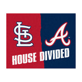 MLB House Divided Mat - Cardinals / Braves