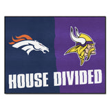 NFL House Divided Mat - Broncos / Vikings