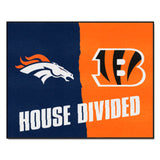 NFL House Divided Mat - Broncos / Bengals