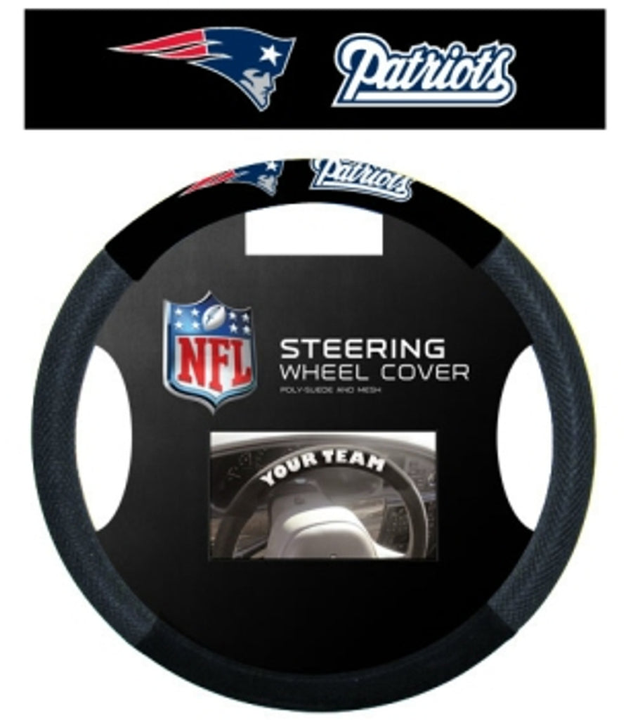 New England Patriots Steering Wheel Cover Mesh Style CO