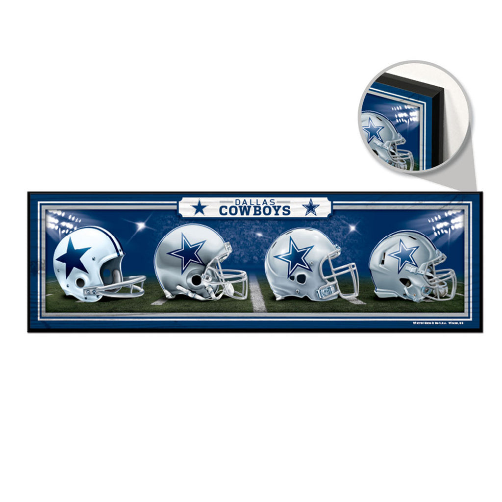 Dallas Cowboys Sign 9x30 Wood Helmets Design - Special Order