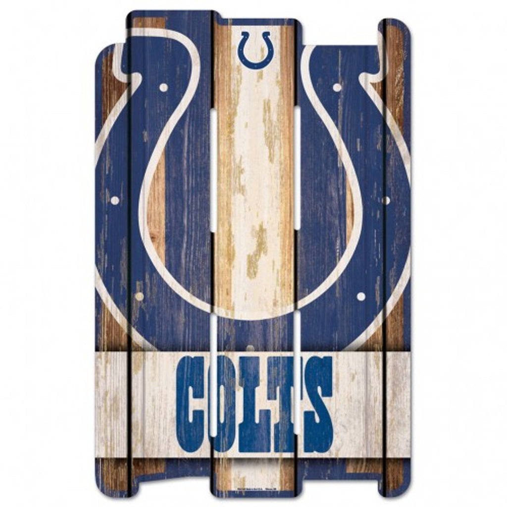 Indianapolis Colts Sign 11x17 Wood Fence Style