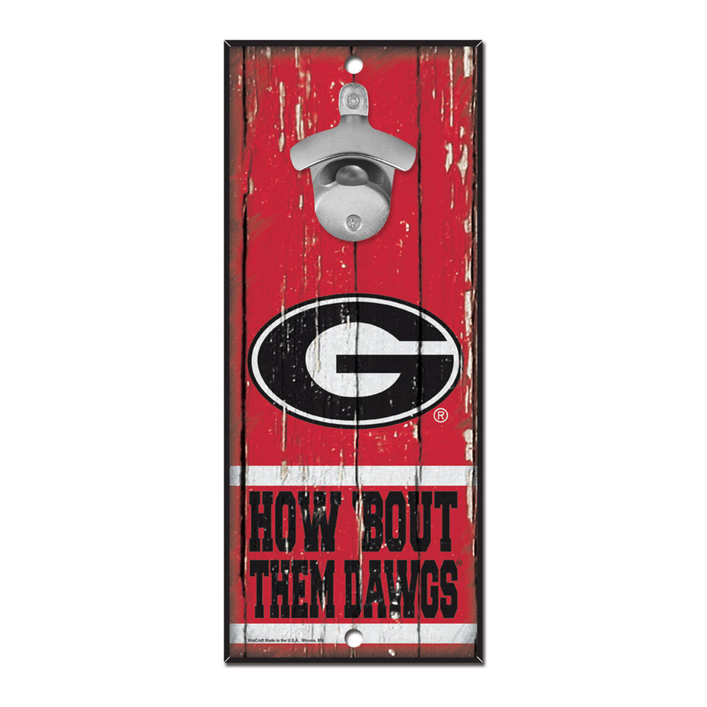 Georgia Bulldogs Sign Wood 5x11 Bottle Opener