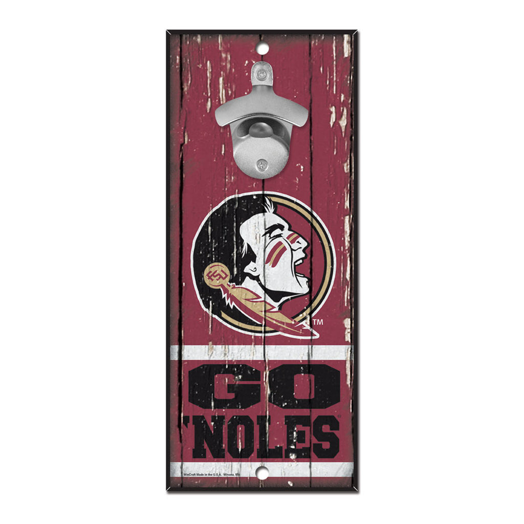 Florida State Seminoles Sign Wood 5x11 Bottle Opener