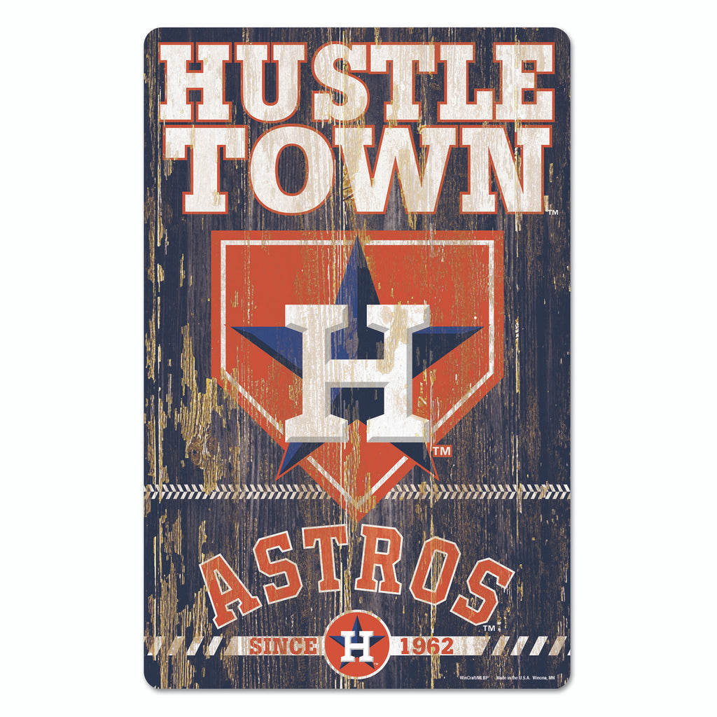 Houston Astros Sign 11x17 Wood Slogan Design