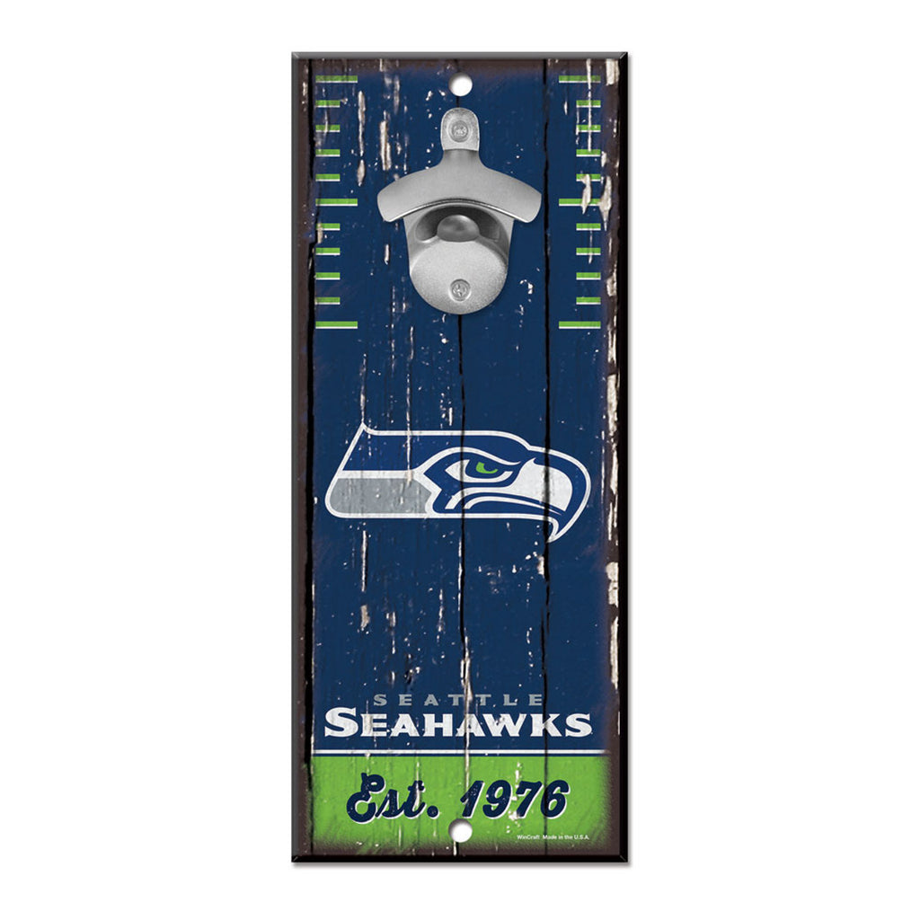 Seattle Seahawks Sign Wood 5x11 Bottle Opener