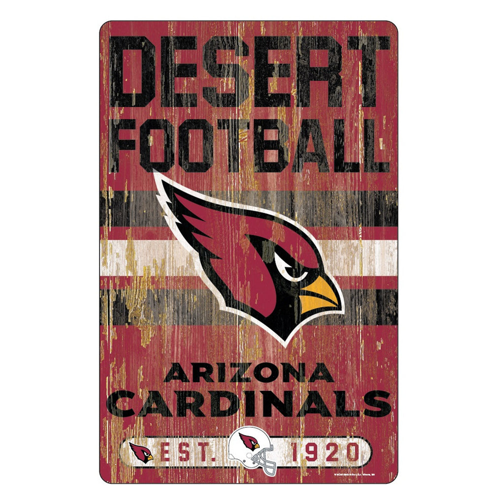 Arizona Cardinals Sign 11x17 Wood Slogan Design