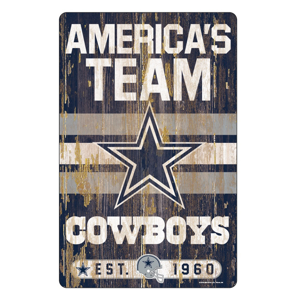 Dallas Cowboys Sign 11x17 Wood Slogan Design