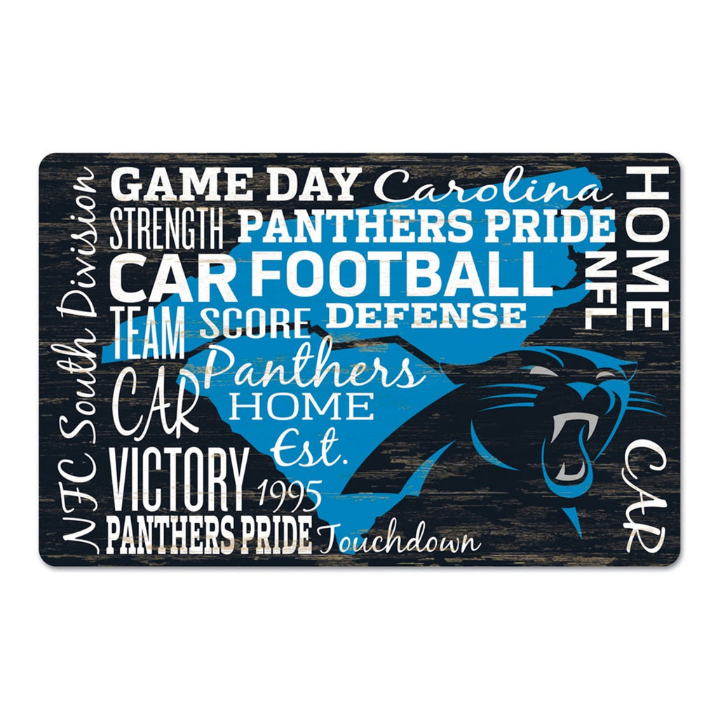 Carolina Panthers Sign 11x17 Wood Wordage Design