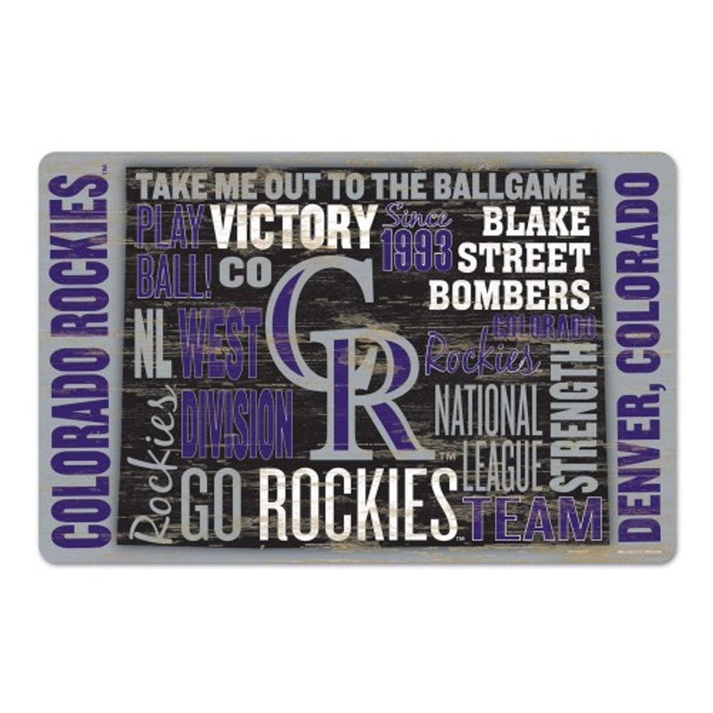 Colorado Rockies Sign 11x17 Wood Wordage Design