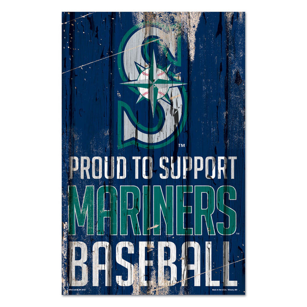 Seattle Mariners Sign 11x17 Wood Proud to Support Design - Special Order