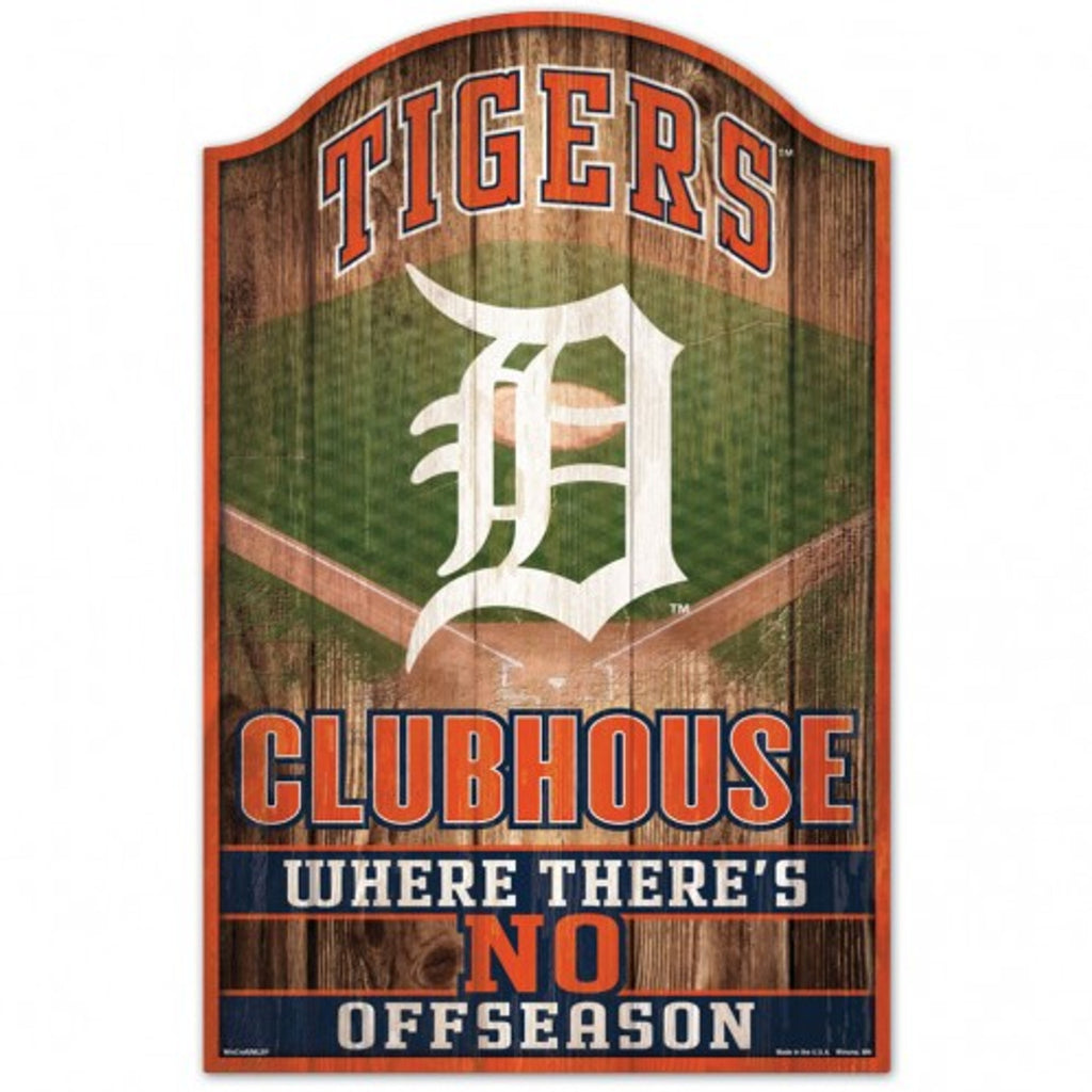 Detroit Tigers Sign 11x17 Wood Fan Cave Design