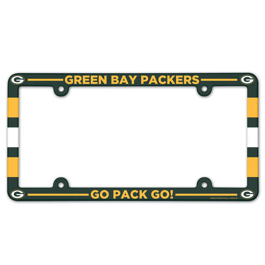 Green Bay Packers License Plate Frame Plastic Full Color Style