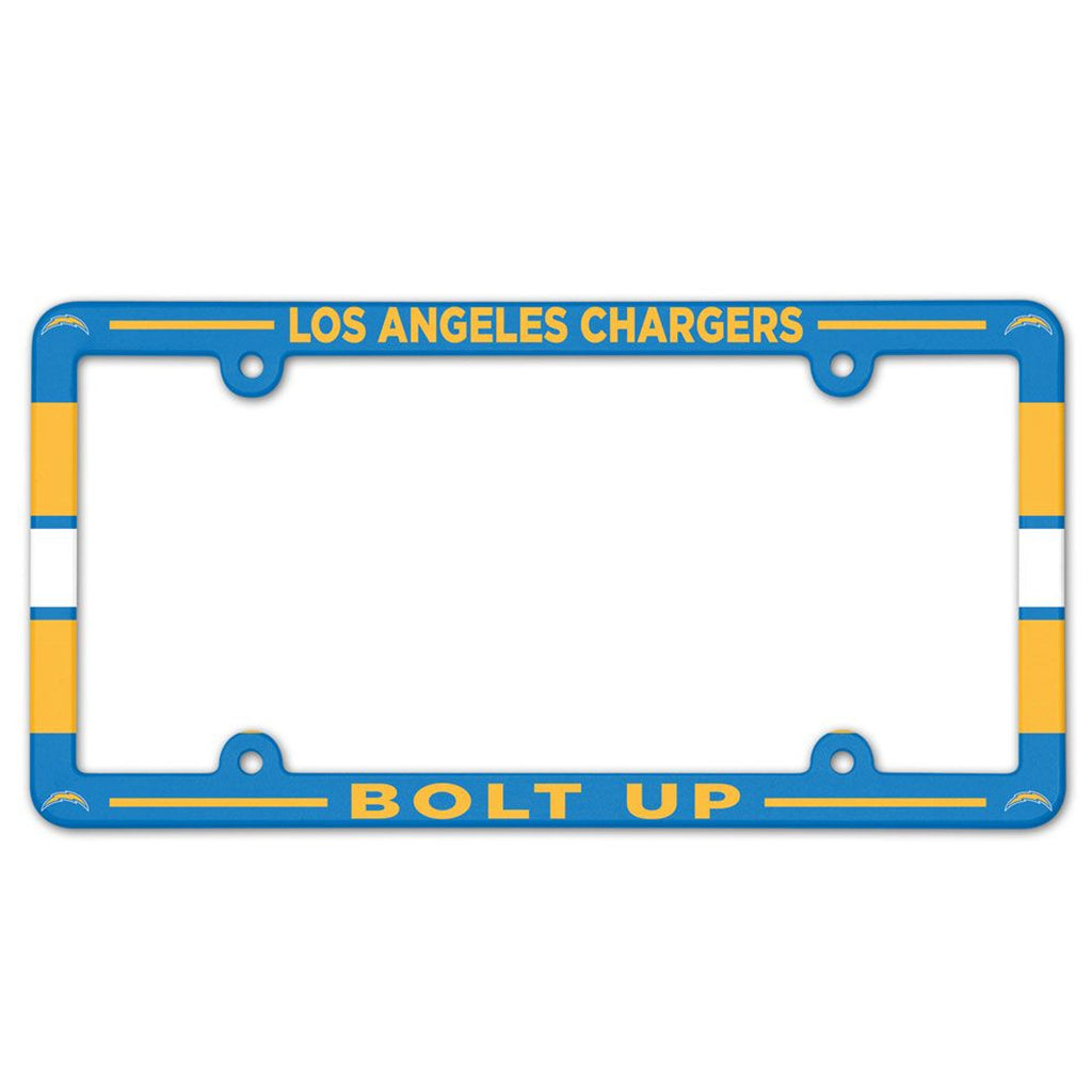 Los Angeles Chargers License Plate Frame Plastic Full Color Style