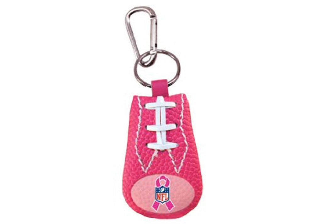 NFL Breast Cancer Awareness Keychain Football Ribbon Pink CO