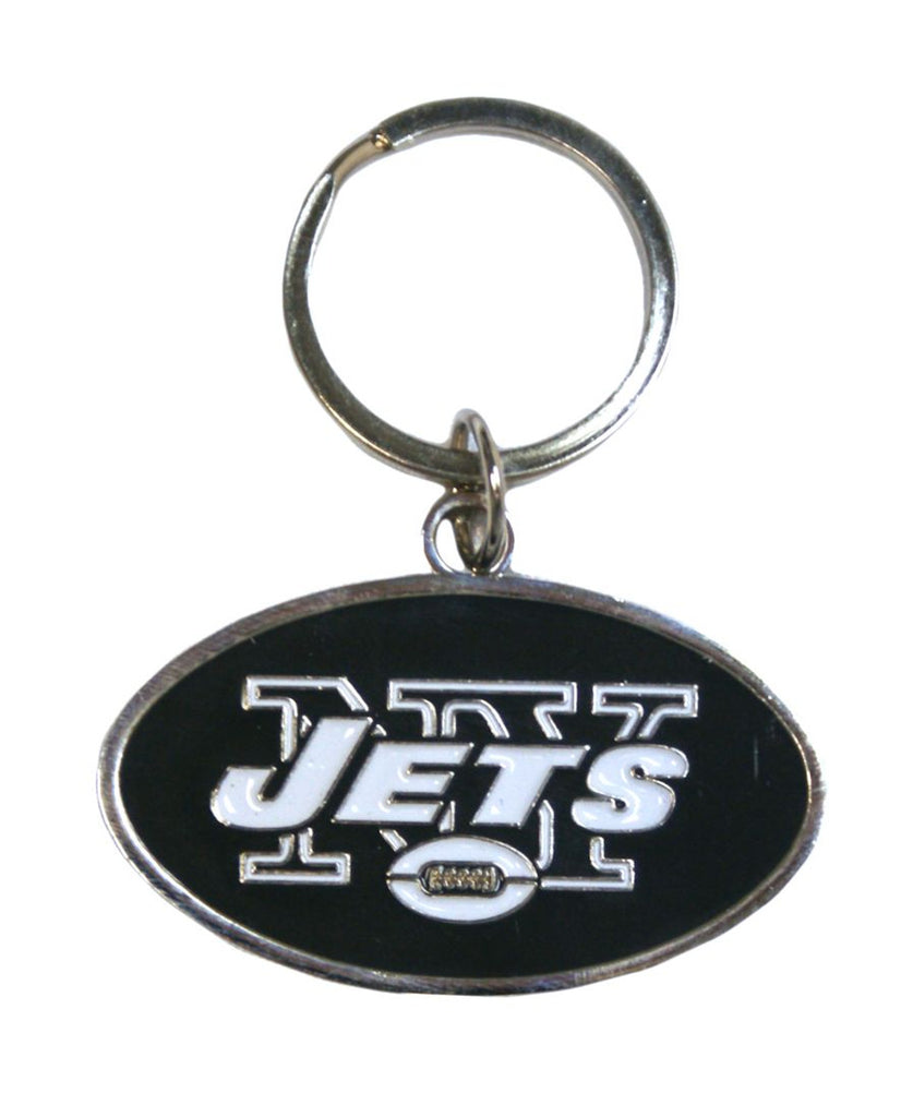 New York Jets Chrome Logo Cut Keychain