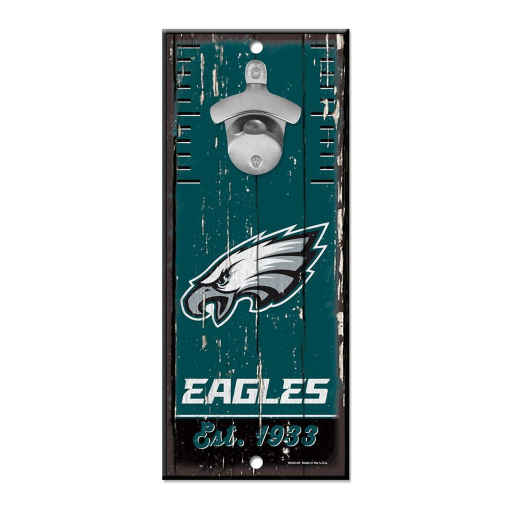 Philadelphia Eagles Sign Wood 5x11 Bottle Opener