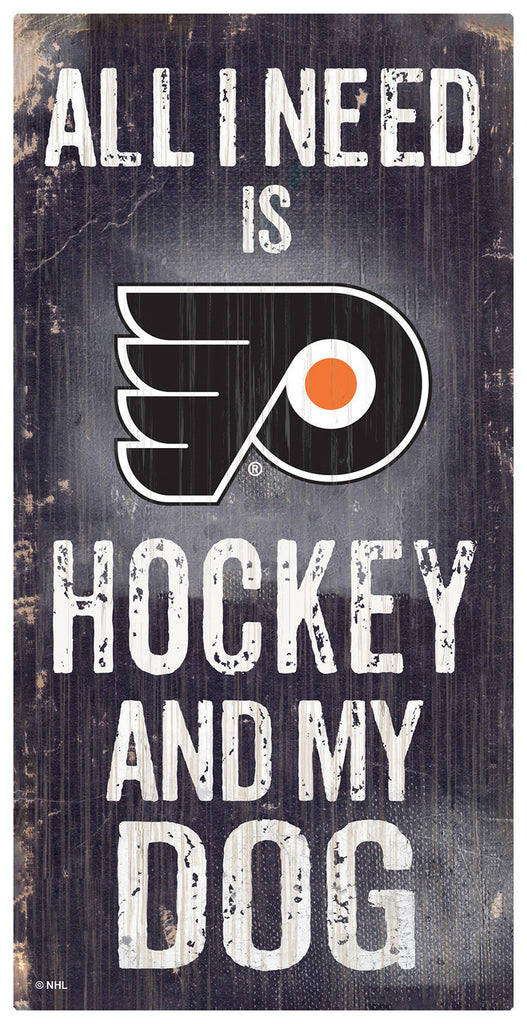 Philadelphia Flyers Sign Wood 6x12 Hockey and Dog Design