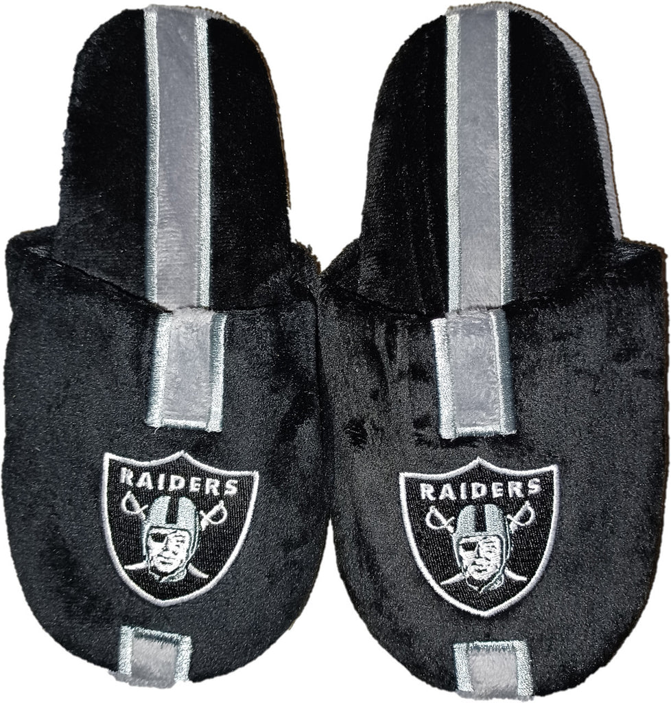 Las Vegas Raiders Slipper - Youth 8-16 Size 3-4 Stripe - (1 Pair) - M