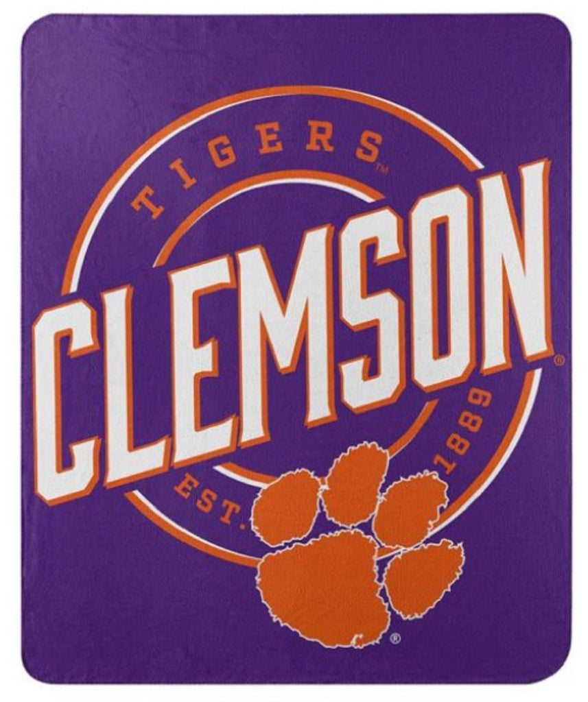 Clemson Tigers Blanket 50x60 Fleece Campaign Design