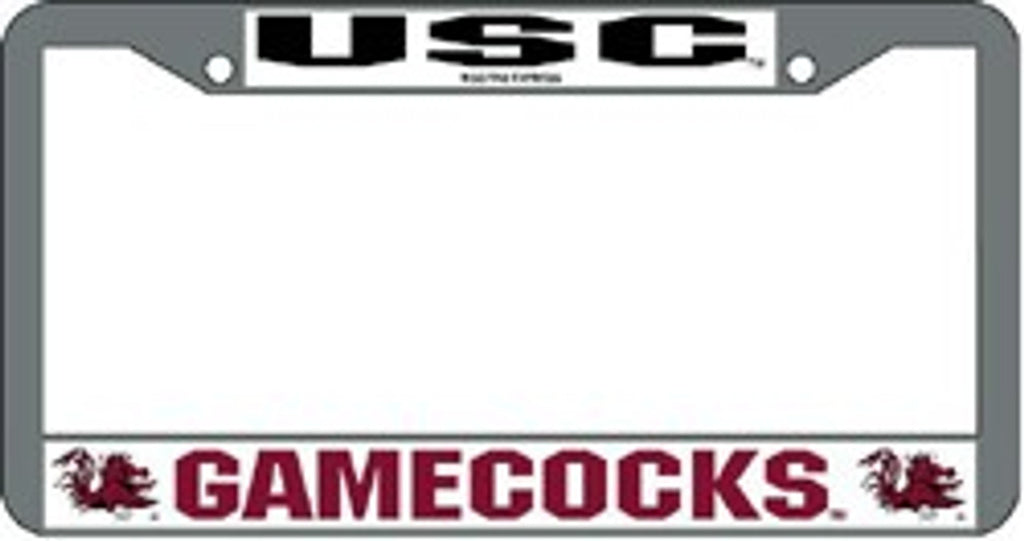 South Carolina Gamecocks License Plate Frame Chrome