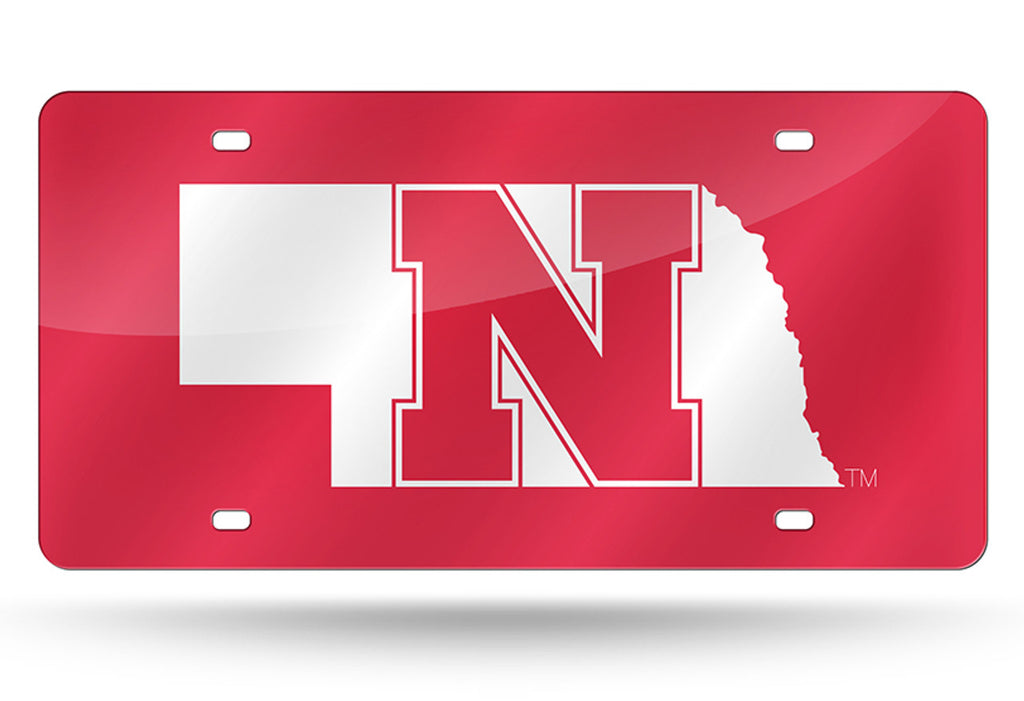 Nebraska Cornhuskers License Plate Laser Cut Red