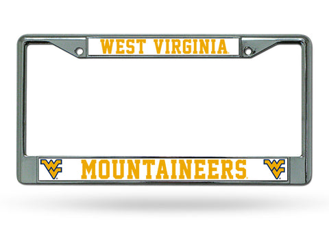 West Virginia Mountaineers License Plate Frame Chrome