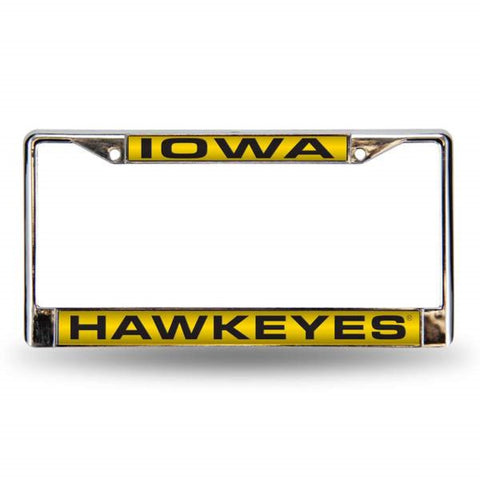 Iowa Hawkeyes Laser Cut Chrome License Plate Frame - Special Order