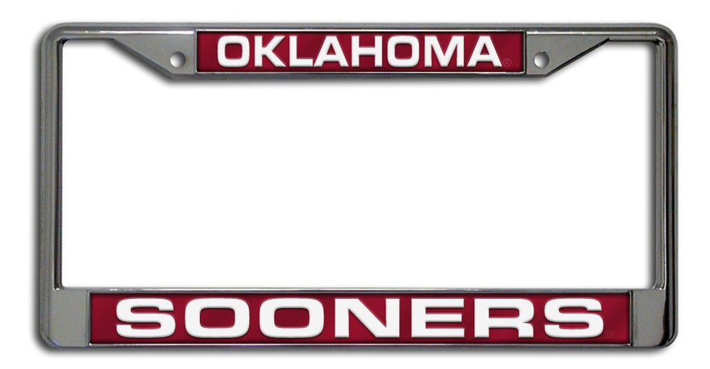 Oklahoma Sooners License Plate Frame Laser Cut Chrome