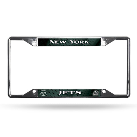 New York Jets License Plate Frame Chrome EZ View - Special Order