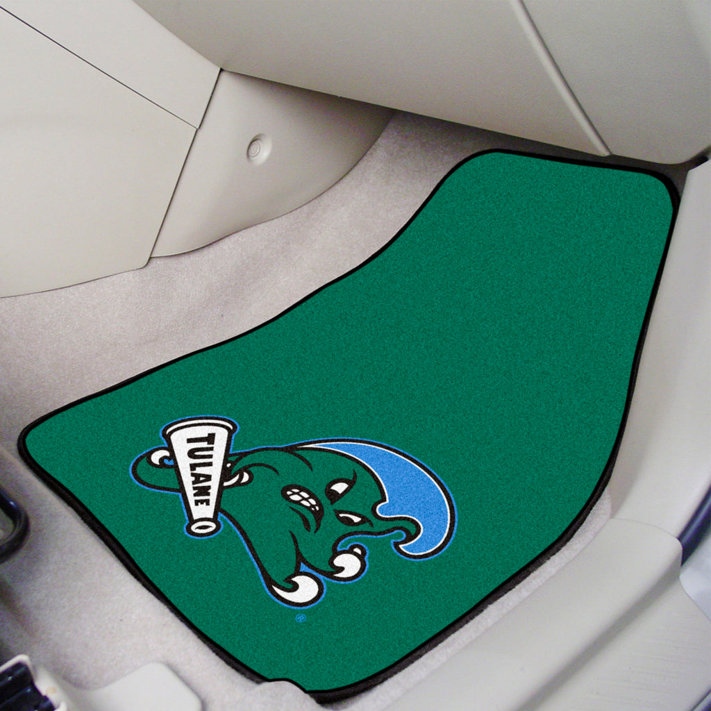 Tulane University 2-pc Carpet Car Mat Set