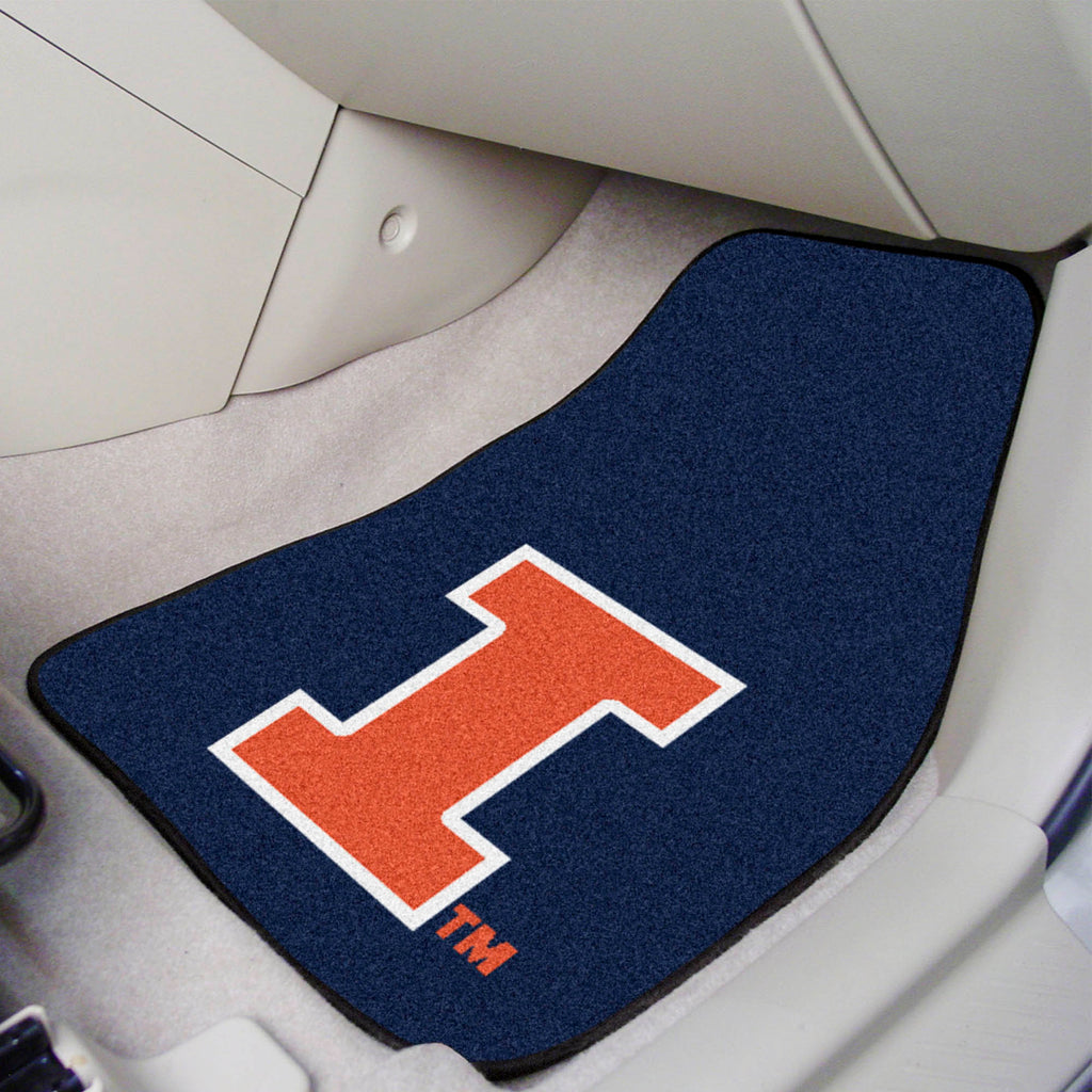 University of Illinois 2-pc Carpet Car Mat Set