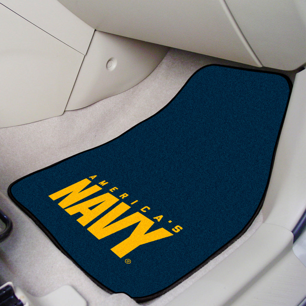 NAVY 2-pc Carpet Car Mat Set