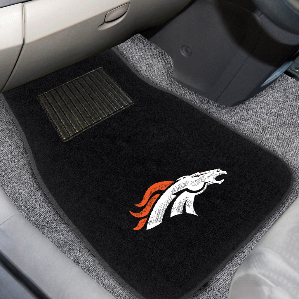 NFL - Denver Broncos 2-pc Embroidered Car Mat Set