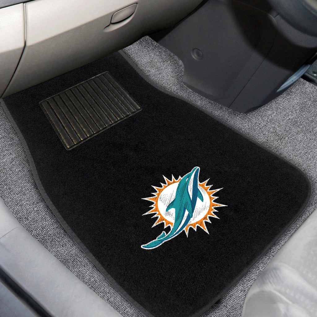 NFL - Miami Dolphins 2-pc Embroidered Car Mat Set