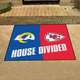 NFL House Divided Mat - Rams / Chiefs