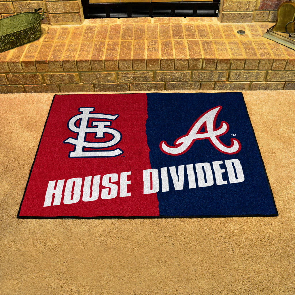 MLB House Divided Mat - Cardinals / Braves