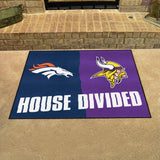 NFL House Divided Mat - Broncos / Vikings