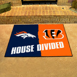 NFL House Divided Mat - Broncos / Bengals