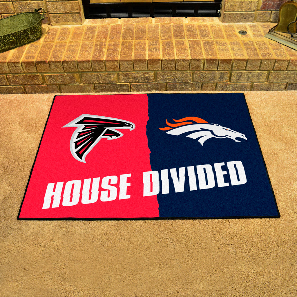 NFL House Divided Mat - Falcons / Broncos